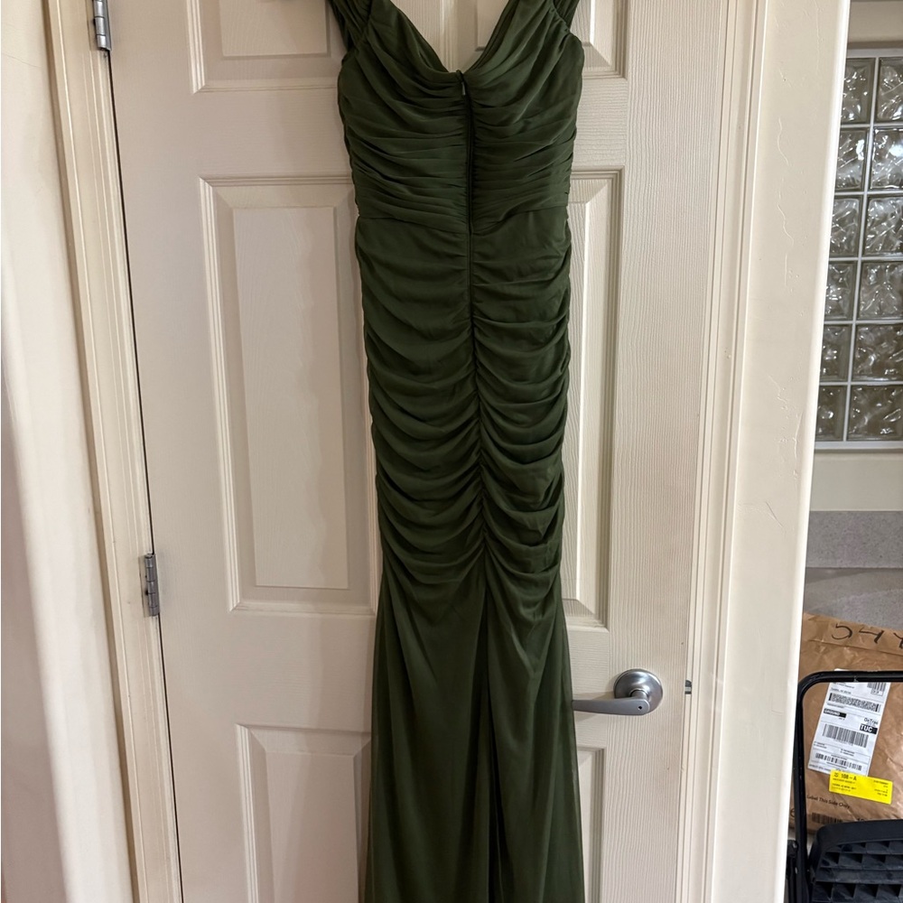 Mesh Off-the-Shoulder Ruched Dress - Picture 2 of 6